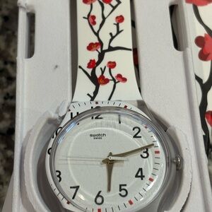 Swatch Cherry Blossom “Time to Spring”Watch White and Red - Limited Edition
